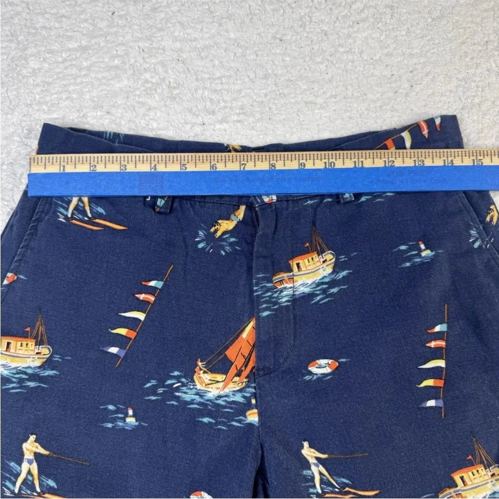 Polo Ralph Lauren Linen Blend Nautical‎ Shorts Blue Boats Size 29 Sailing